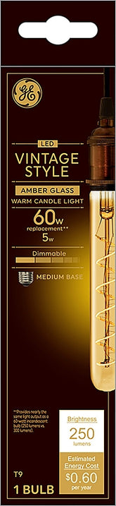 GE Industrial Solutions 36513 LED Bulb, Linear, T9 Lamp, E26 Lamp Base, Dimmable, Amber